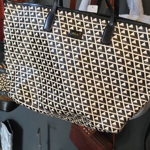 Ralph Lauren Geometric Black and Cream Tote
